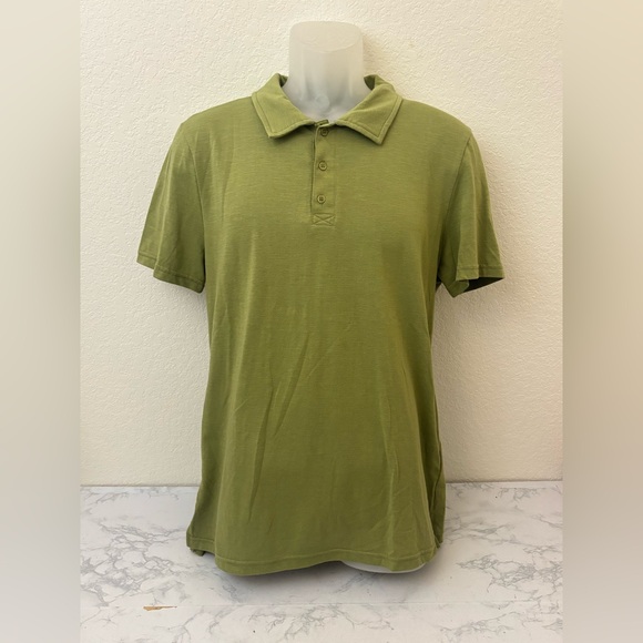 And Now This Other - And Now This Men's Knit Polo Shirt  Size M Green Short Sleeve Shirt